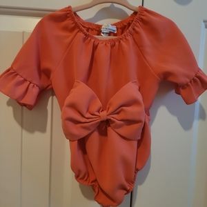 Adorable Bailey's Blossom ruffled with bow onesie size 12-18 months